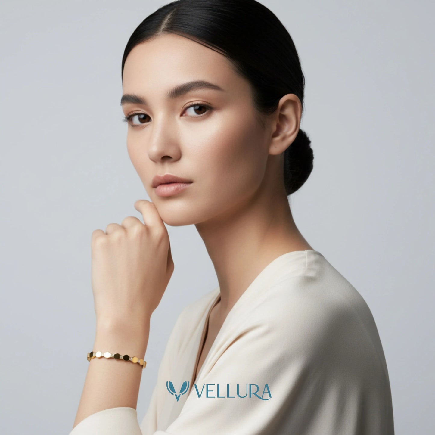 Hexagon Link Gold Bracelet