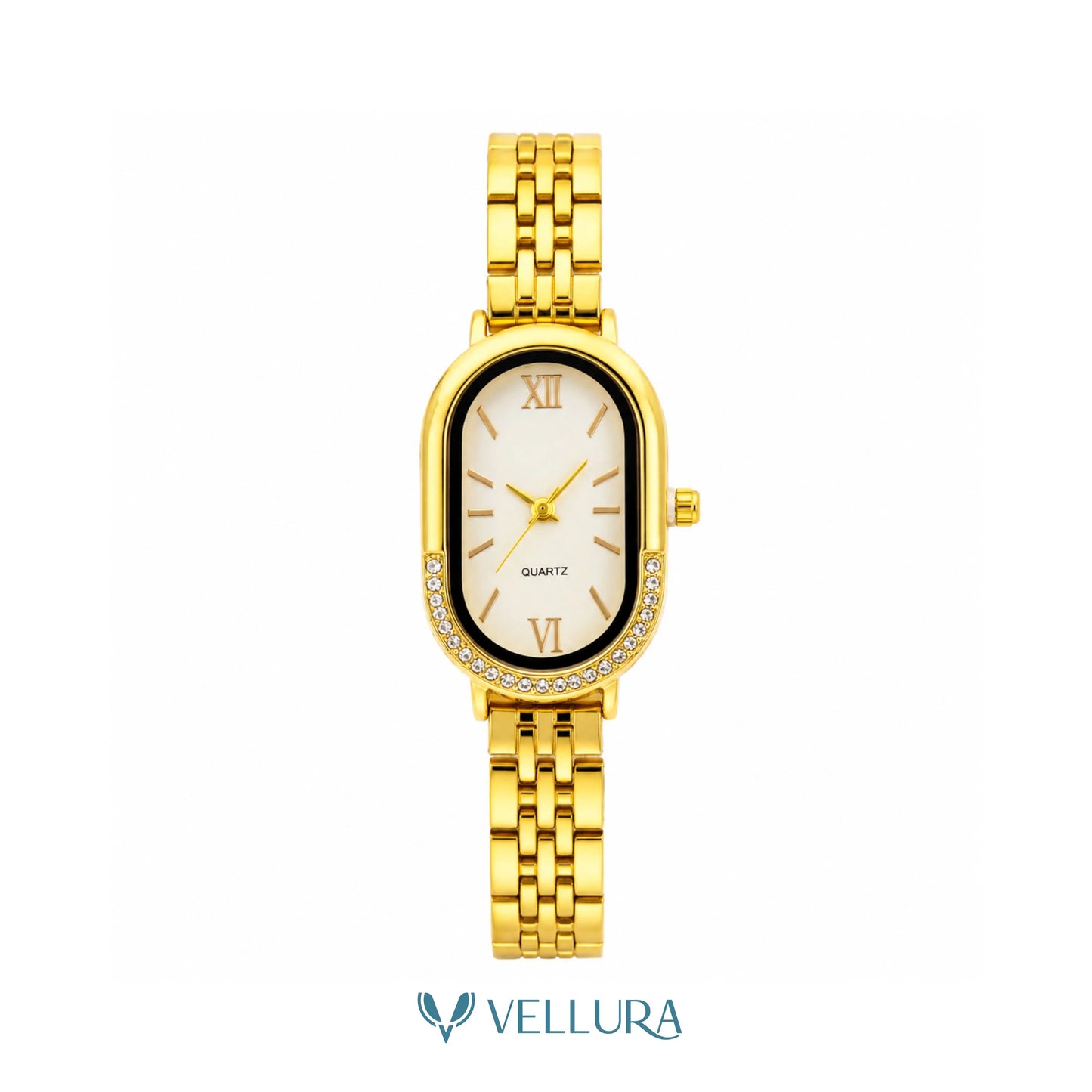 Gold Oval Quartz Watch