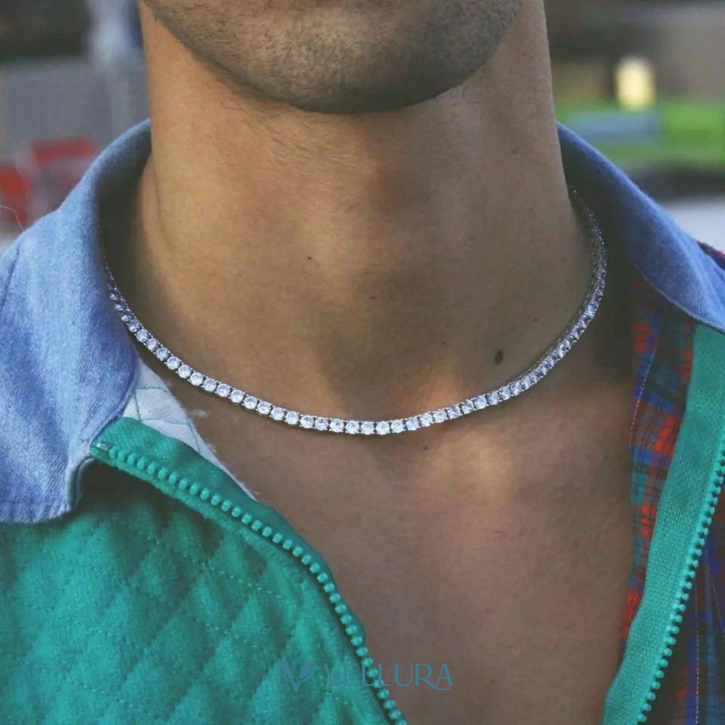Unisex Tennis Necklace-White