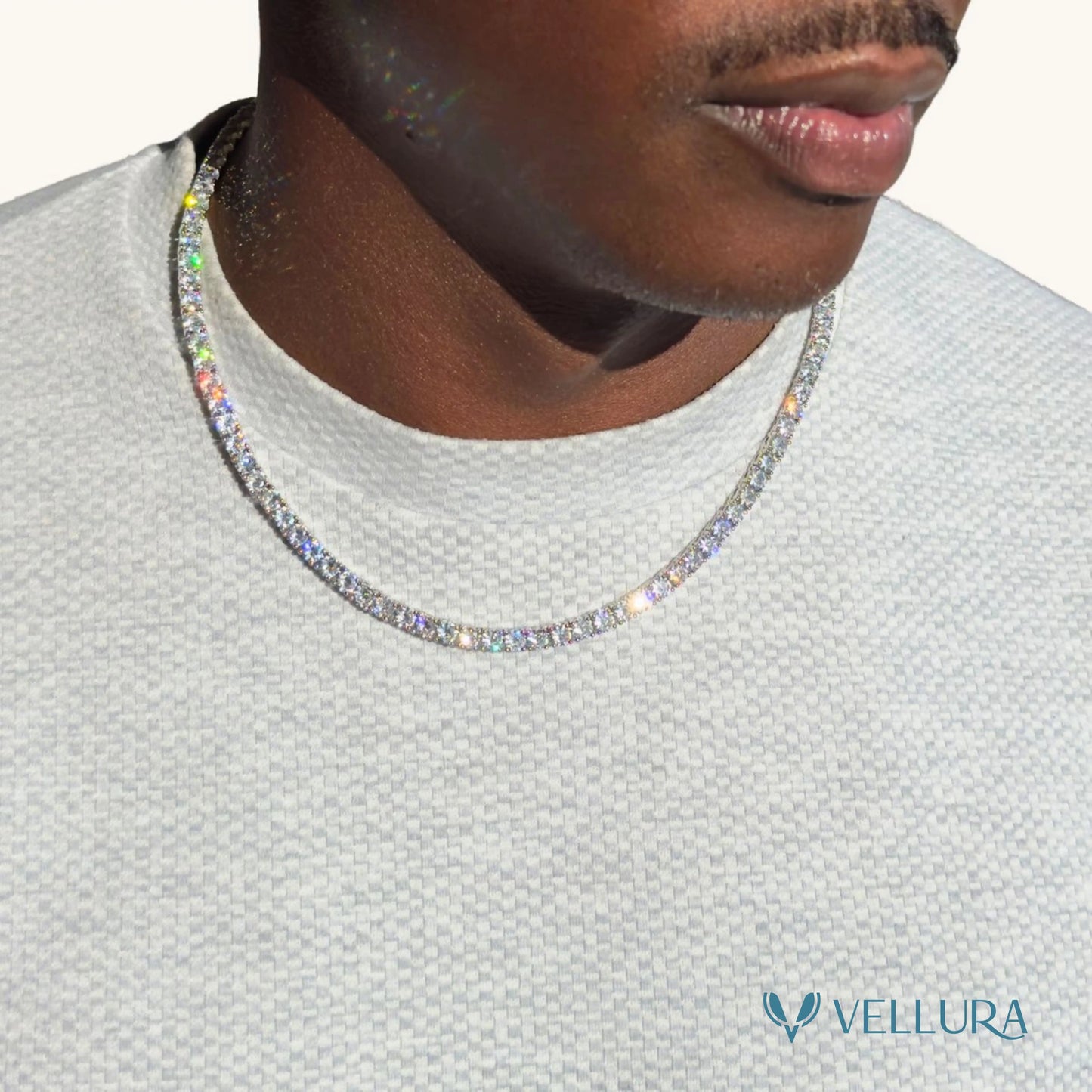 Unisex Tennis Necklace-White