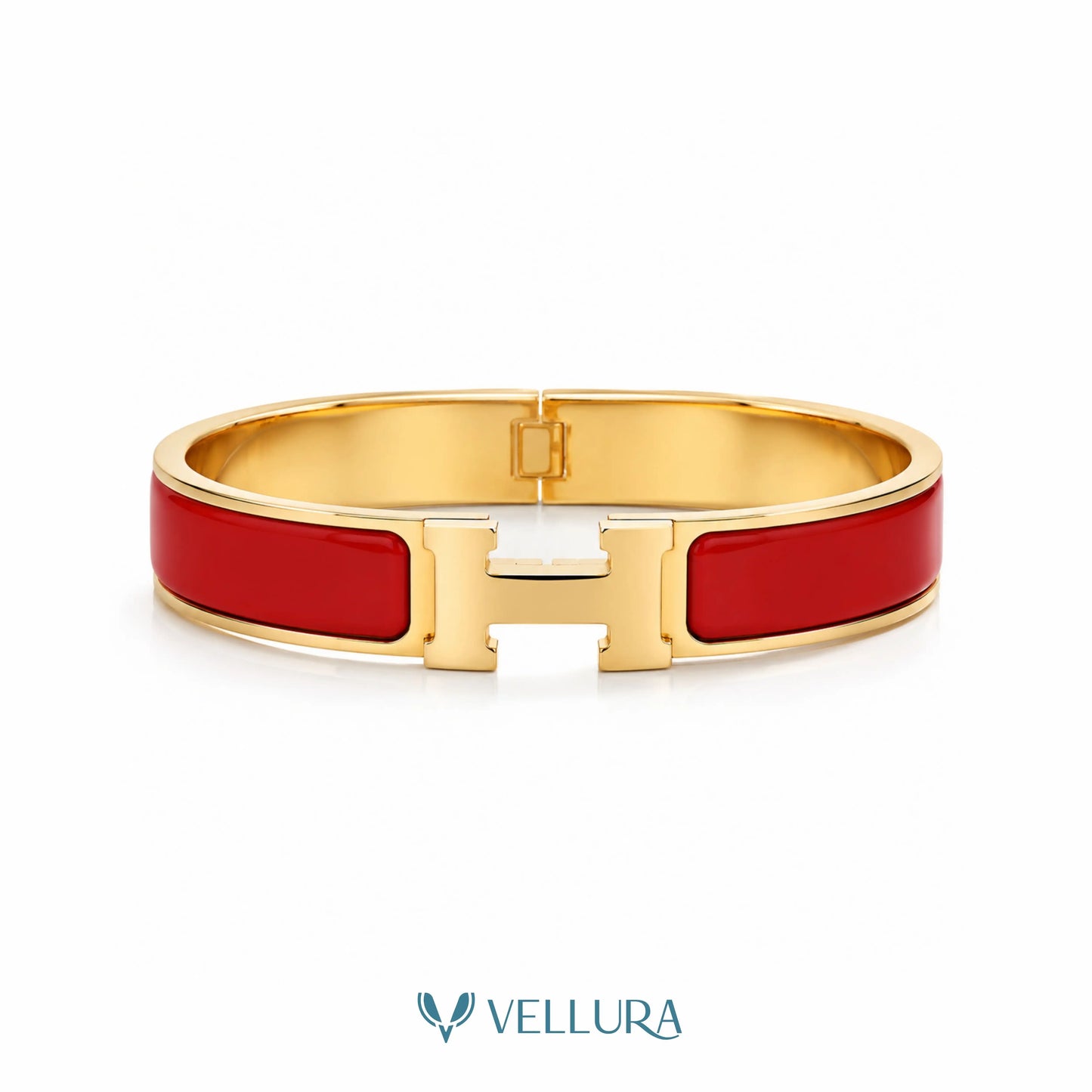 Hermes inpired Red Enamel  Bracelet