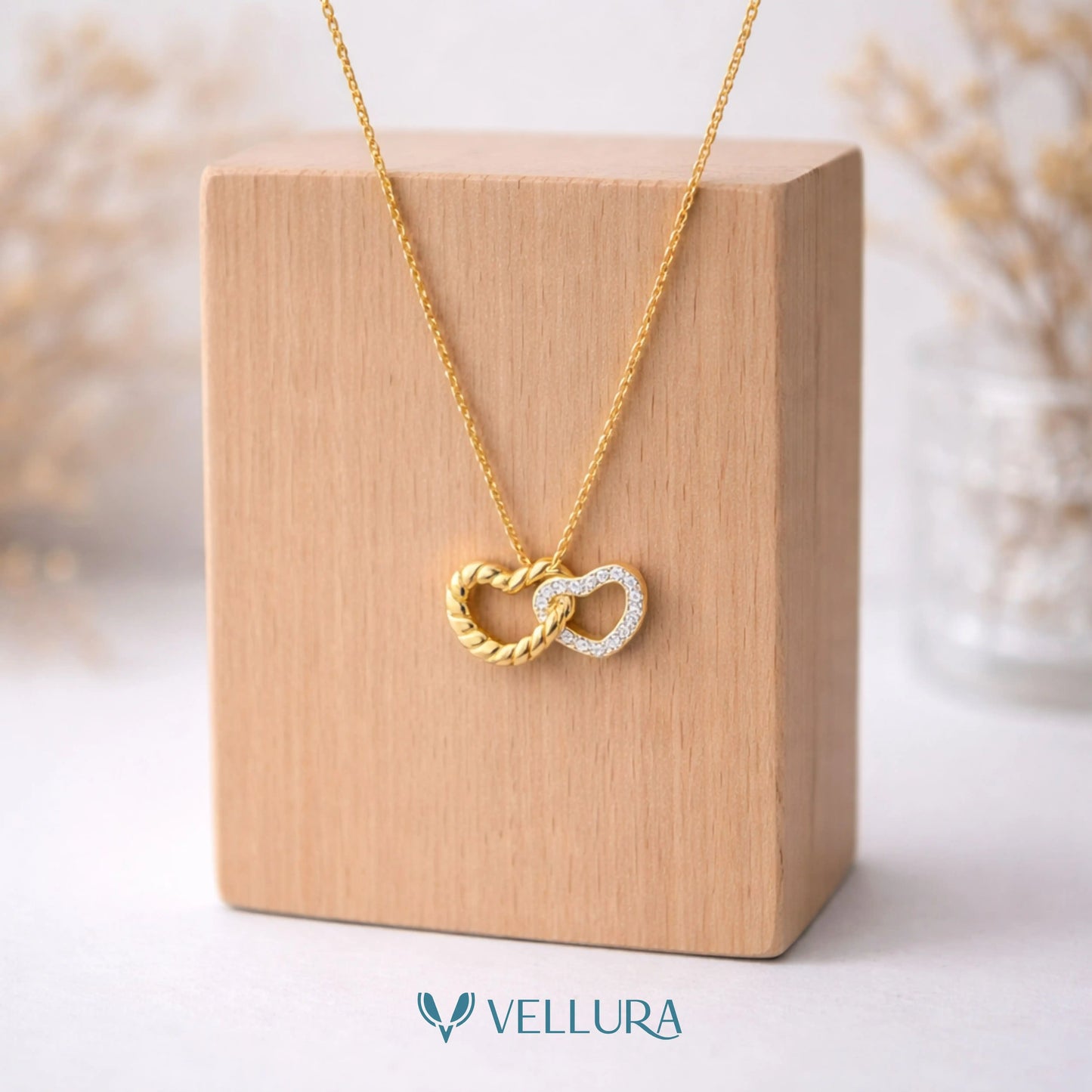 Interlinked Heart Gold Necklace