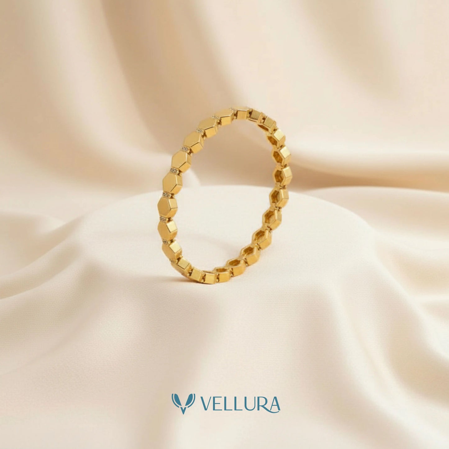 Hexagon Link Gold Bracelet