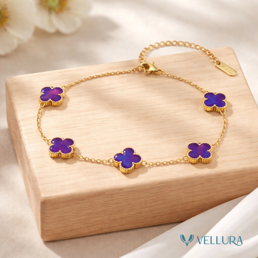 Purple Quatrefoil Bracelet