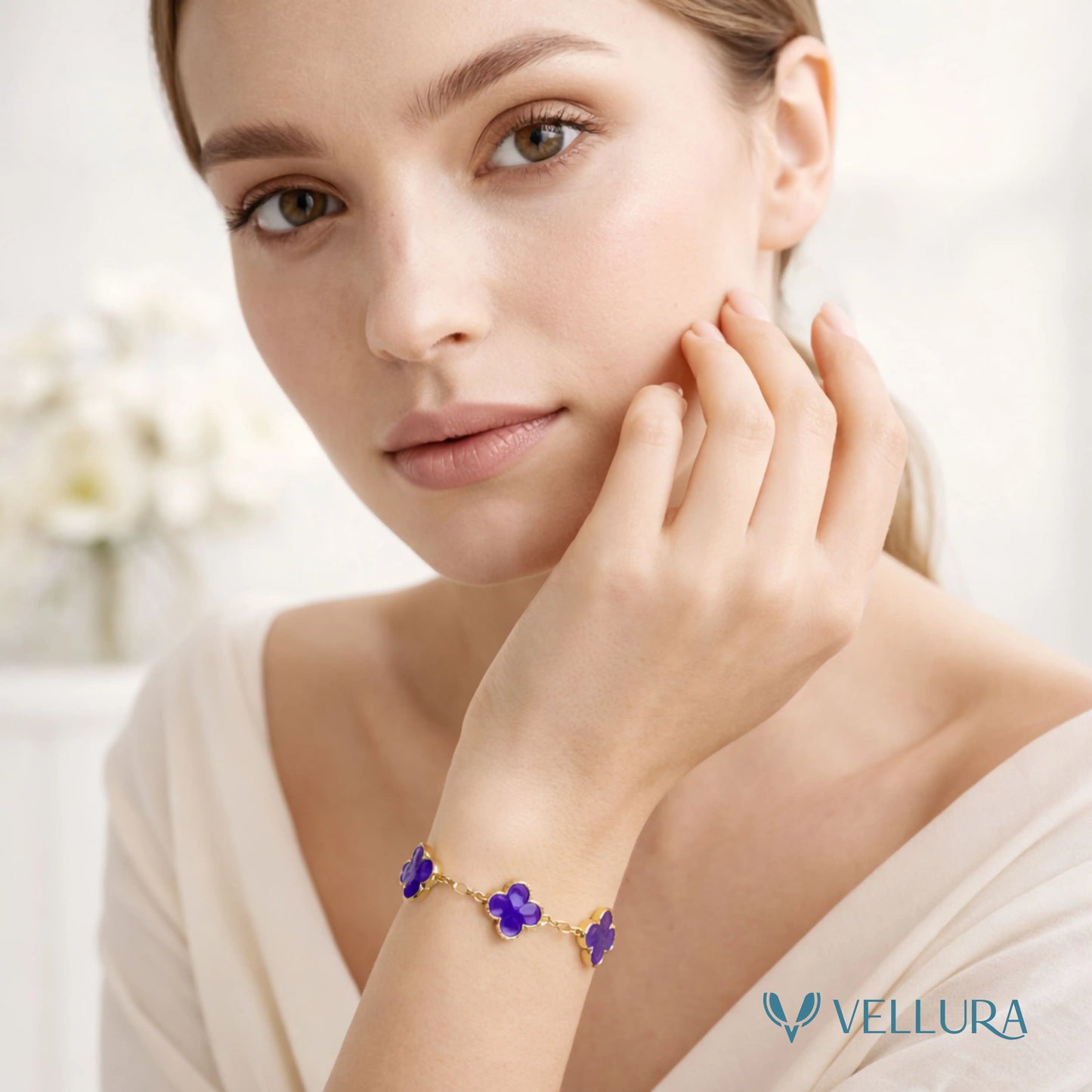 Purple Quatrefoil Bracelet