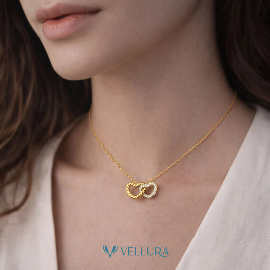 Interlinked Heart Gold Necklace