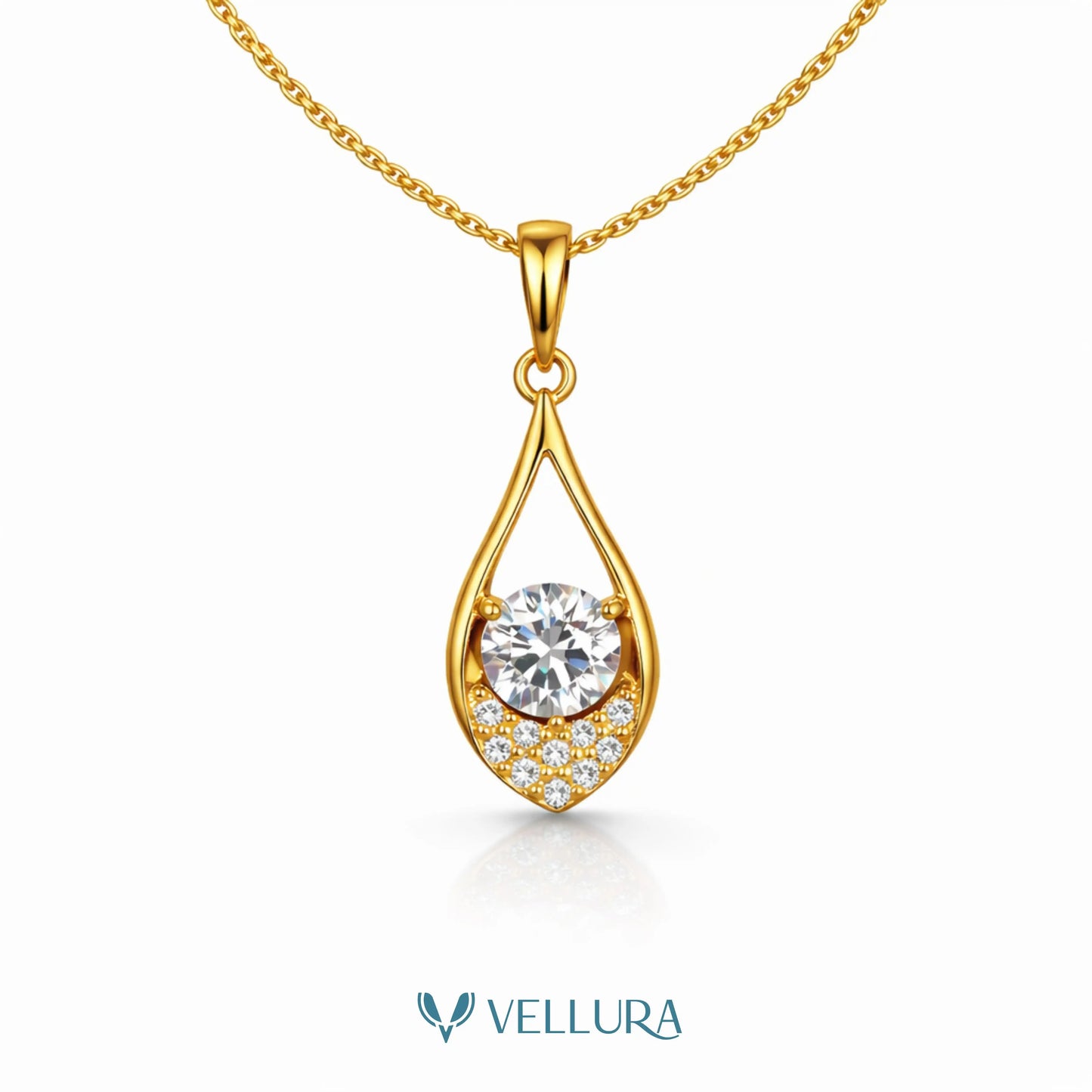 Drop Pendant Necklace With Swarovski Stones