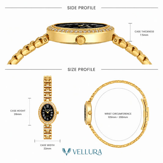 Black Oval Gold  Watch