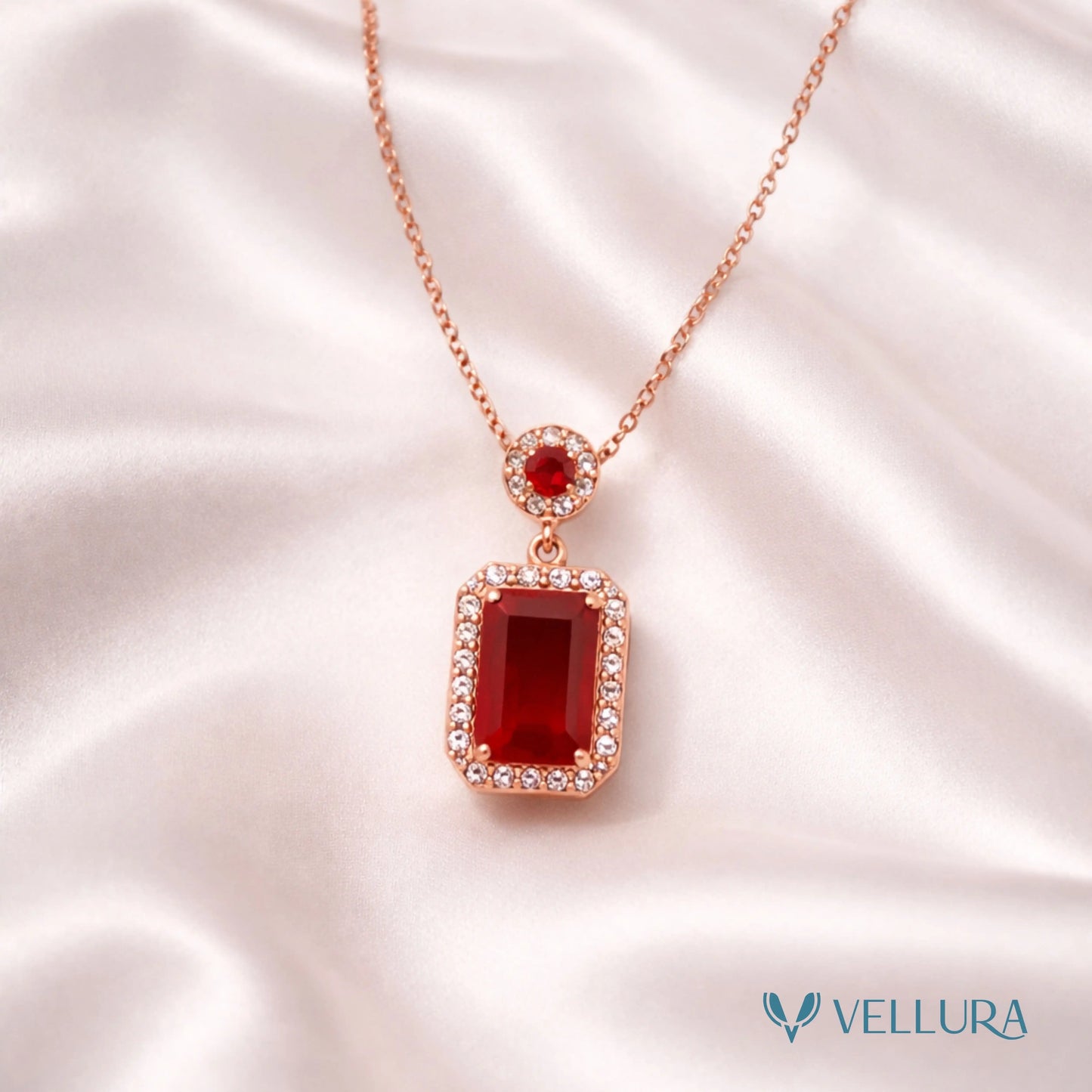 Ruby Red Pendant Necklace