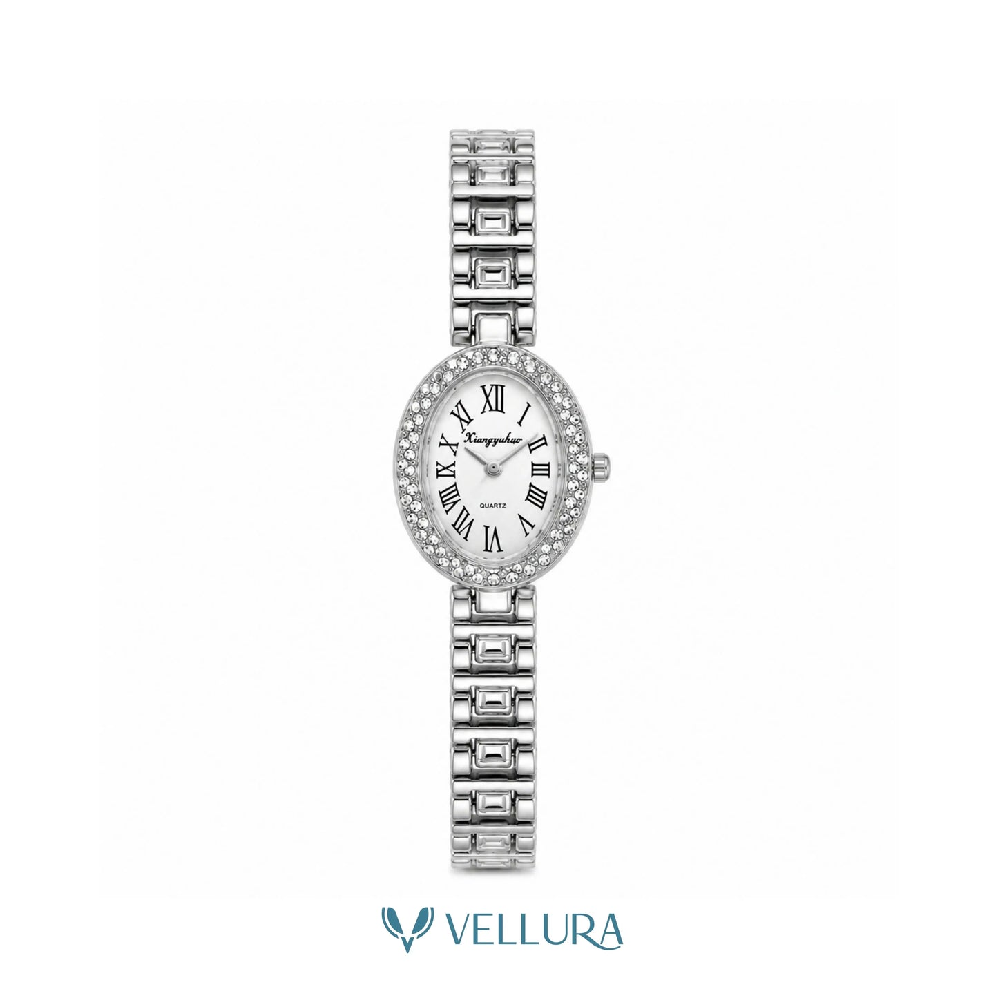 Silver White Oval Watch