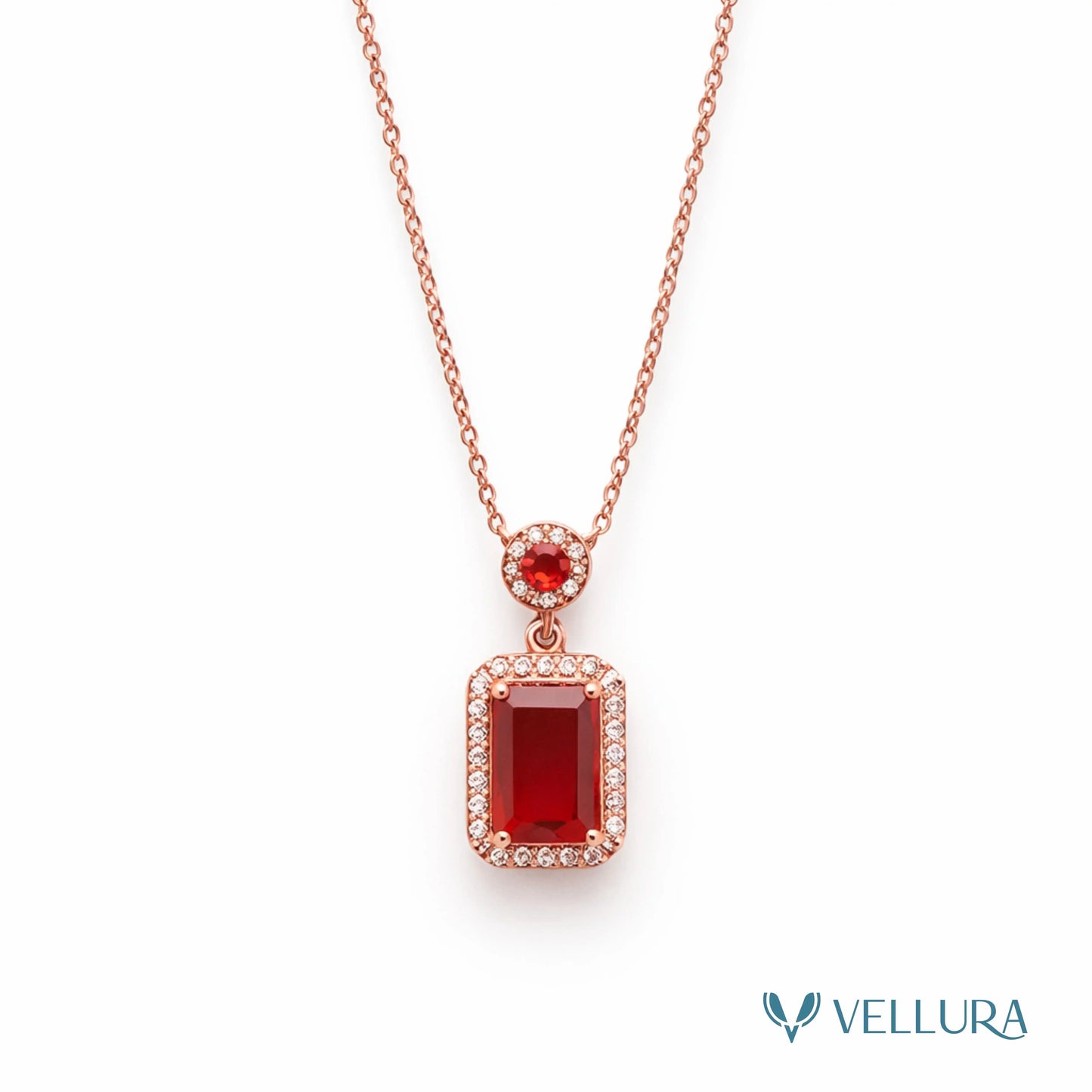 Ruby Red Pendant Necklace