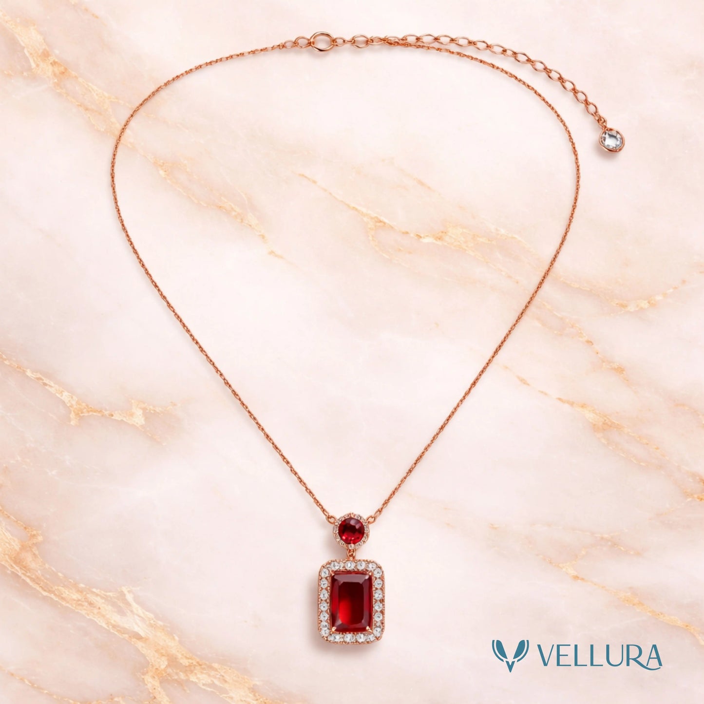 Ruby Red Pendant Necklace
