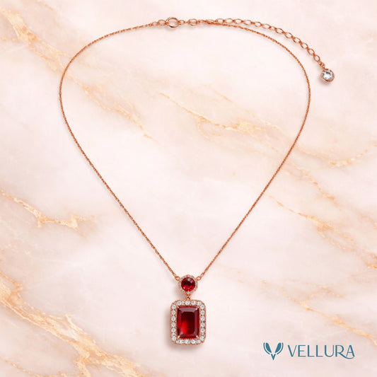 Ruby Red Pendant Necklace