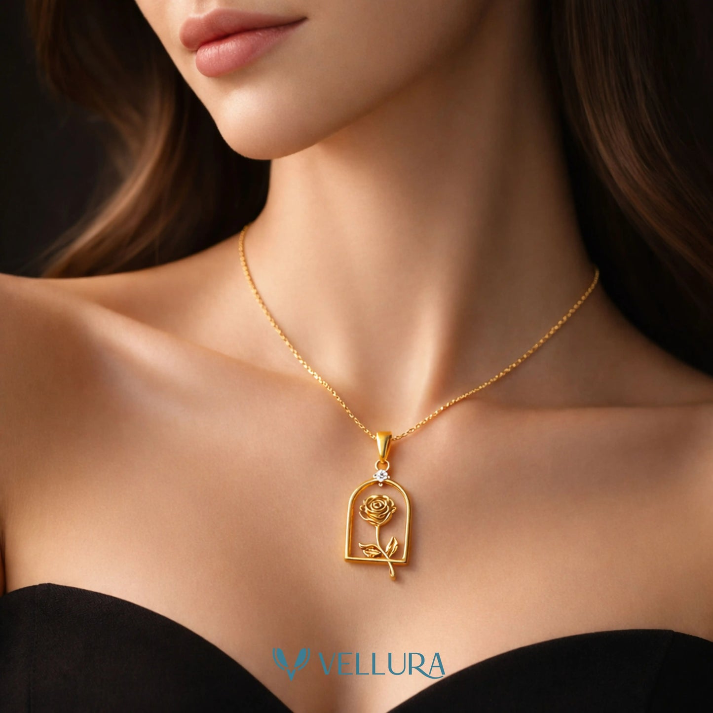 Heart Love Pendant with Swarovski Stone