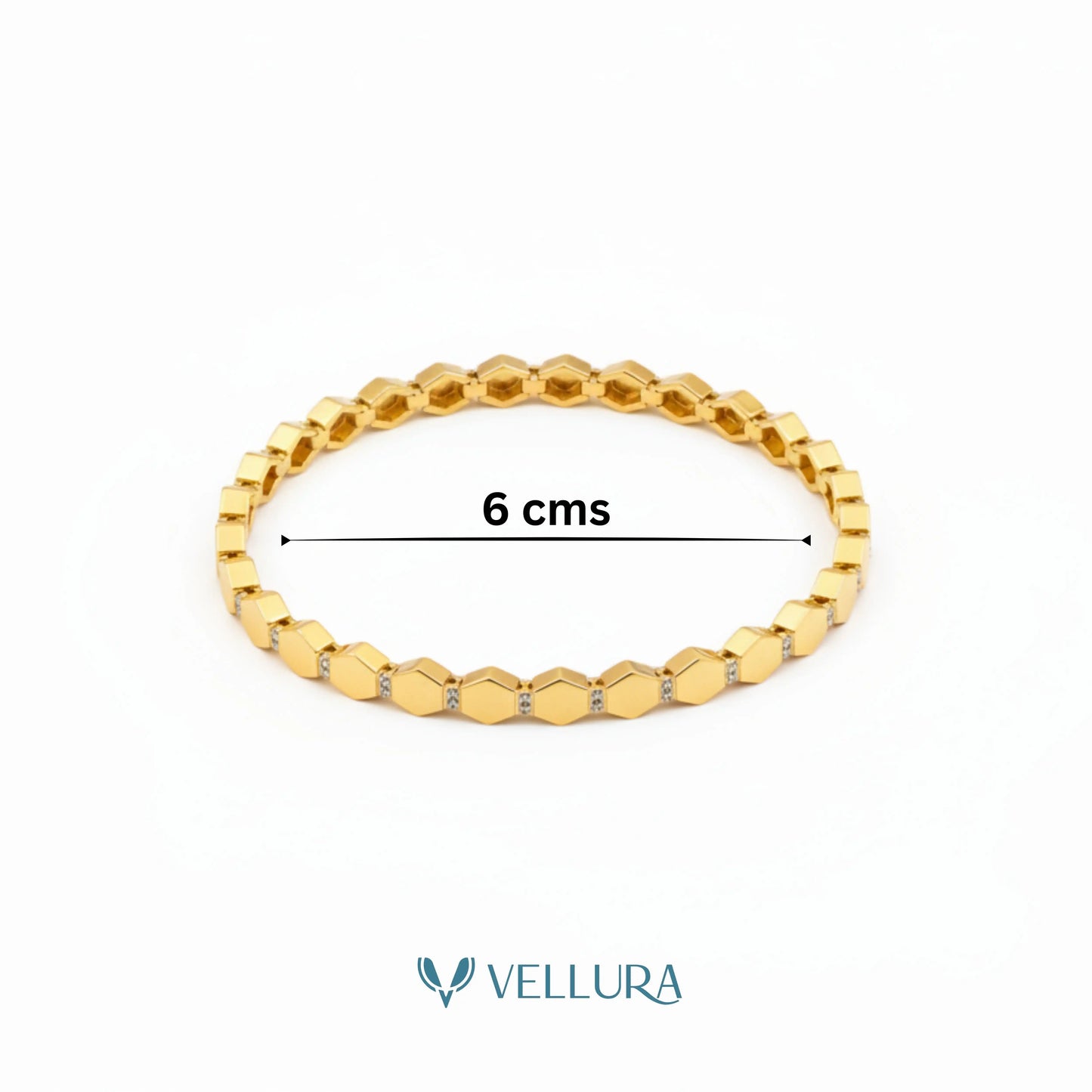 Hexagon Link Gold Bracelet