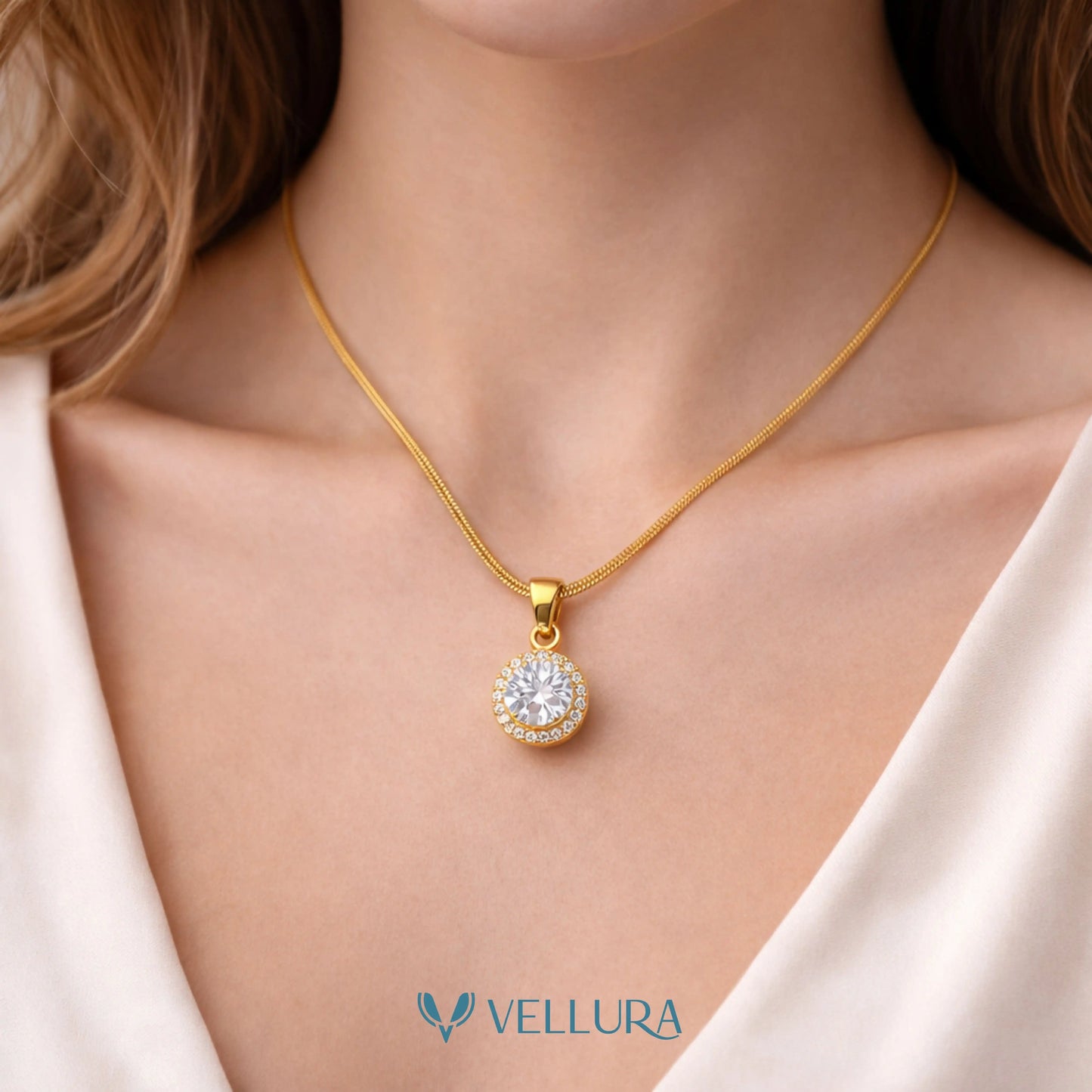 Round Solitaire Pendant Necklace