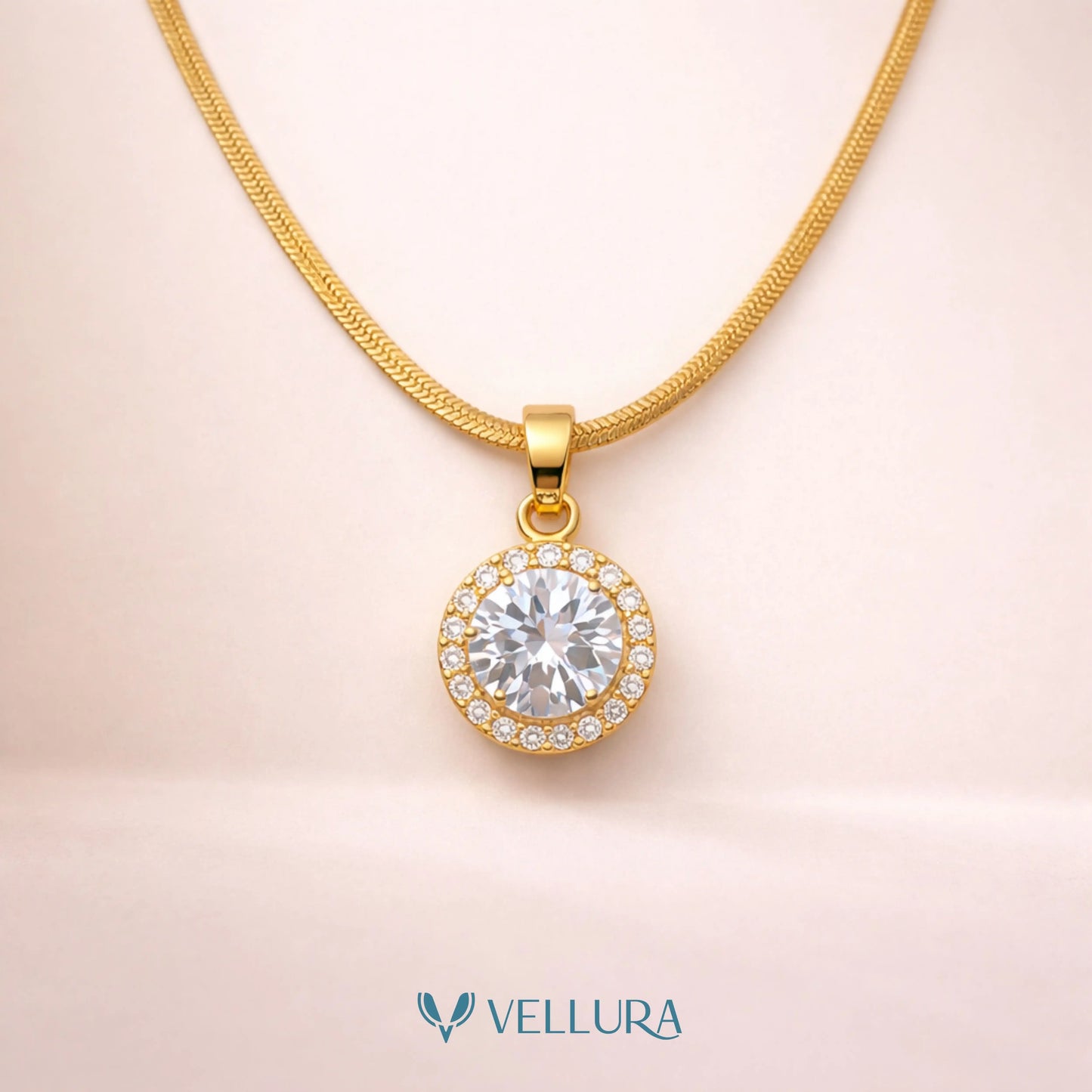 Round Solitaire Pendant Necklace