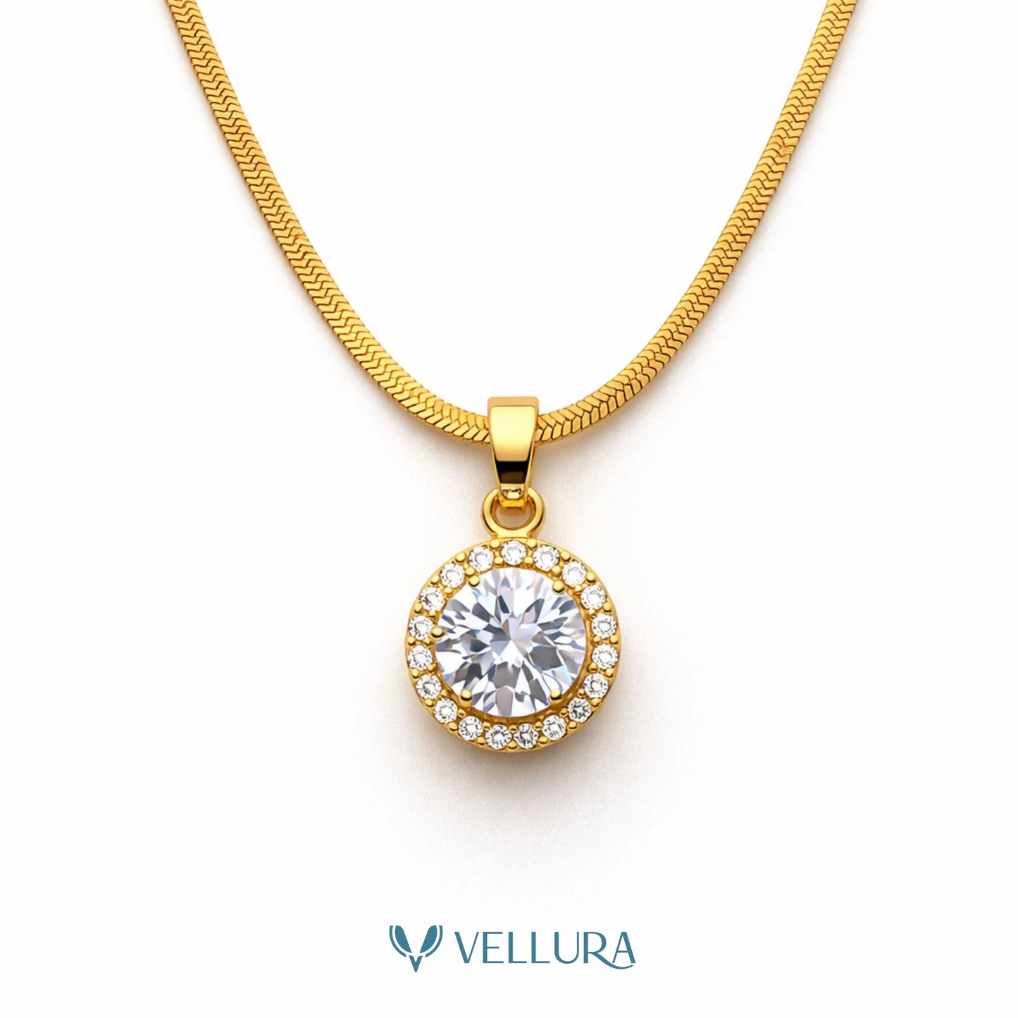 Round Solitaire Pendant Necklace