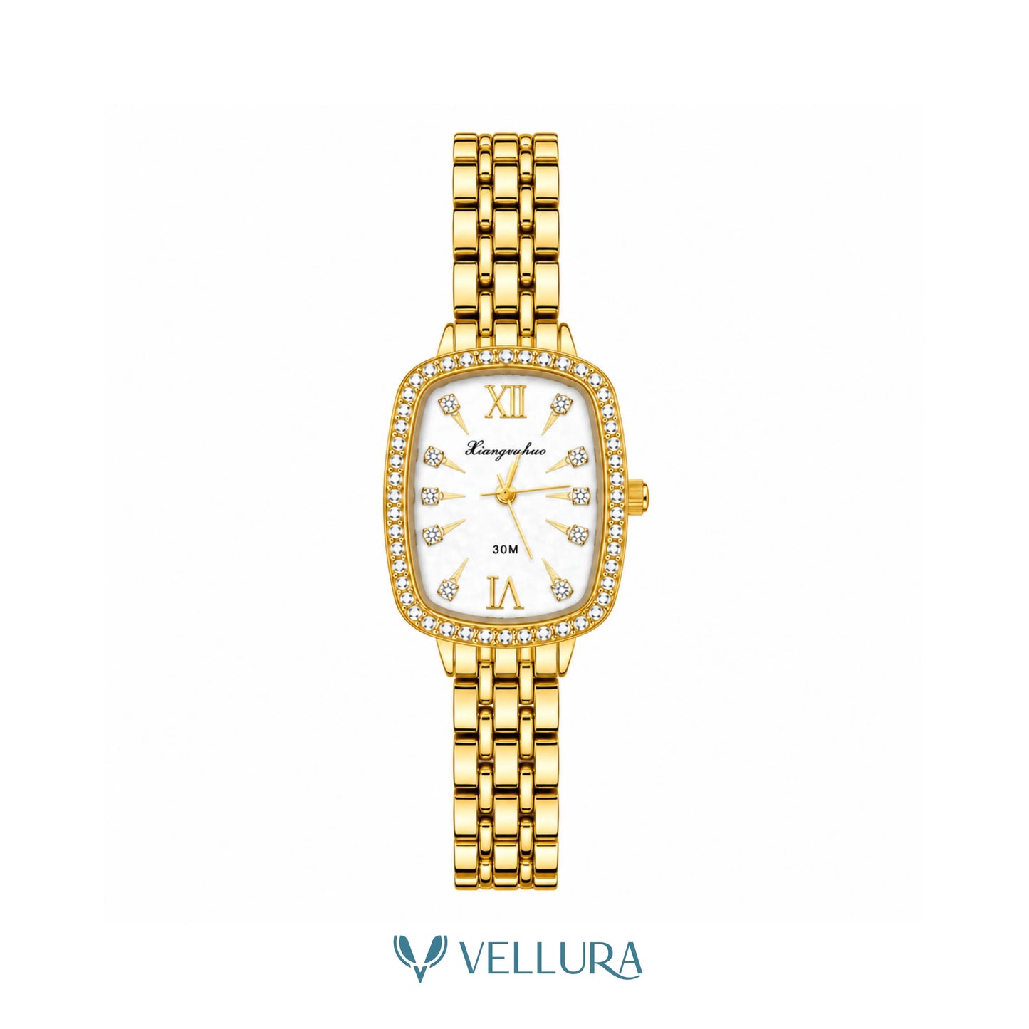 Gold Women's Quartz Watch-WHITE