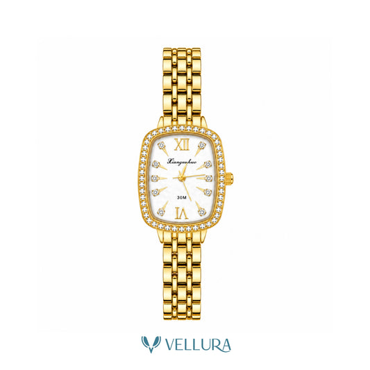 Gold Women's Quartz Watch-WHITE