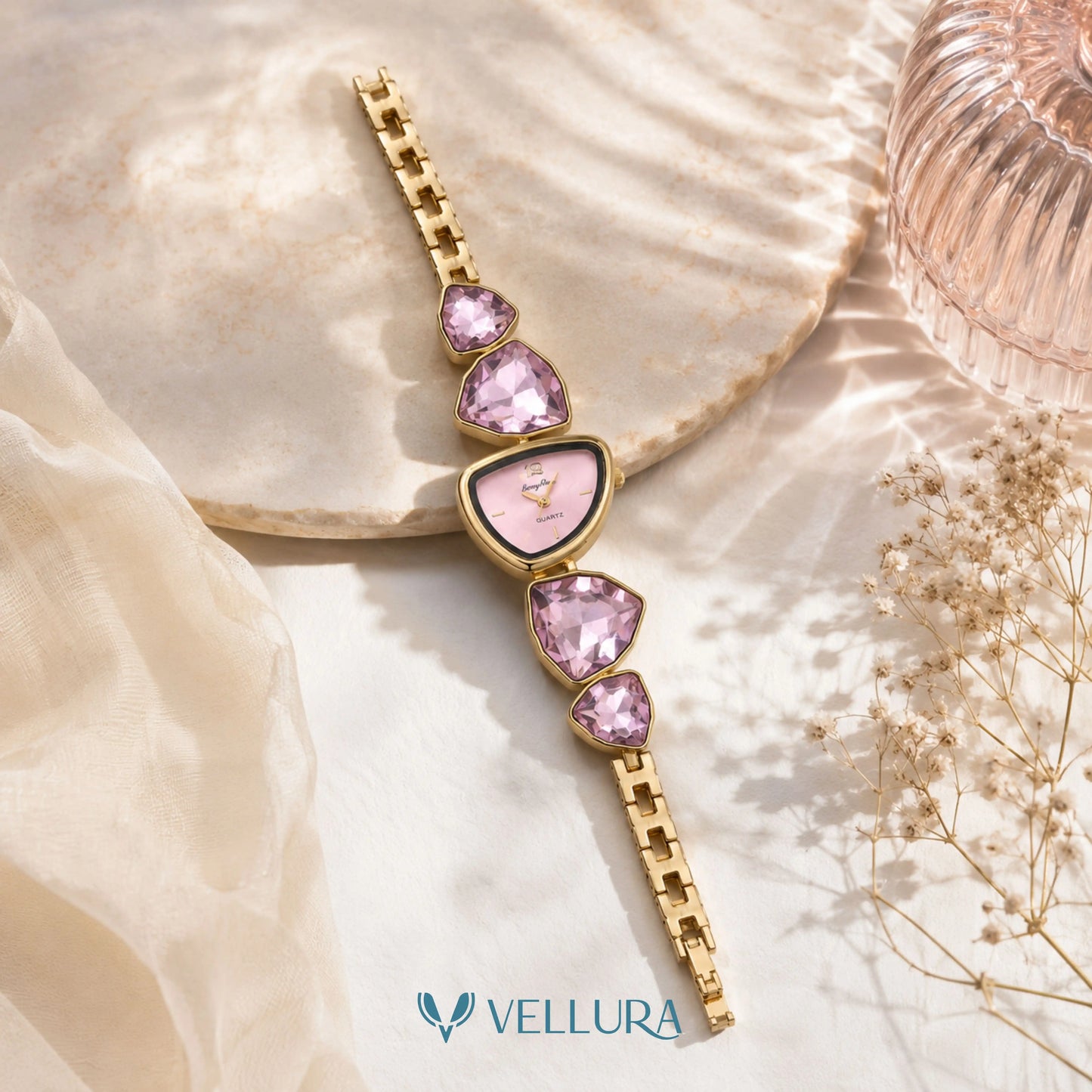 Pink Crystal Luxury Watch