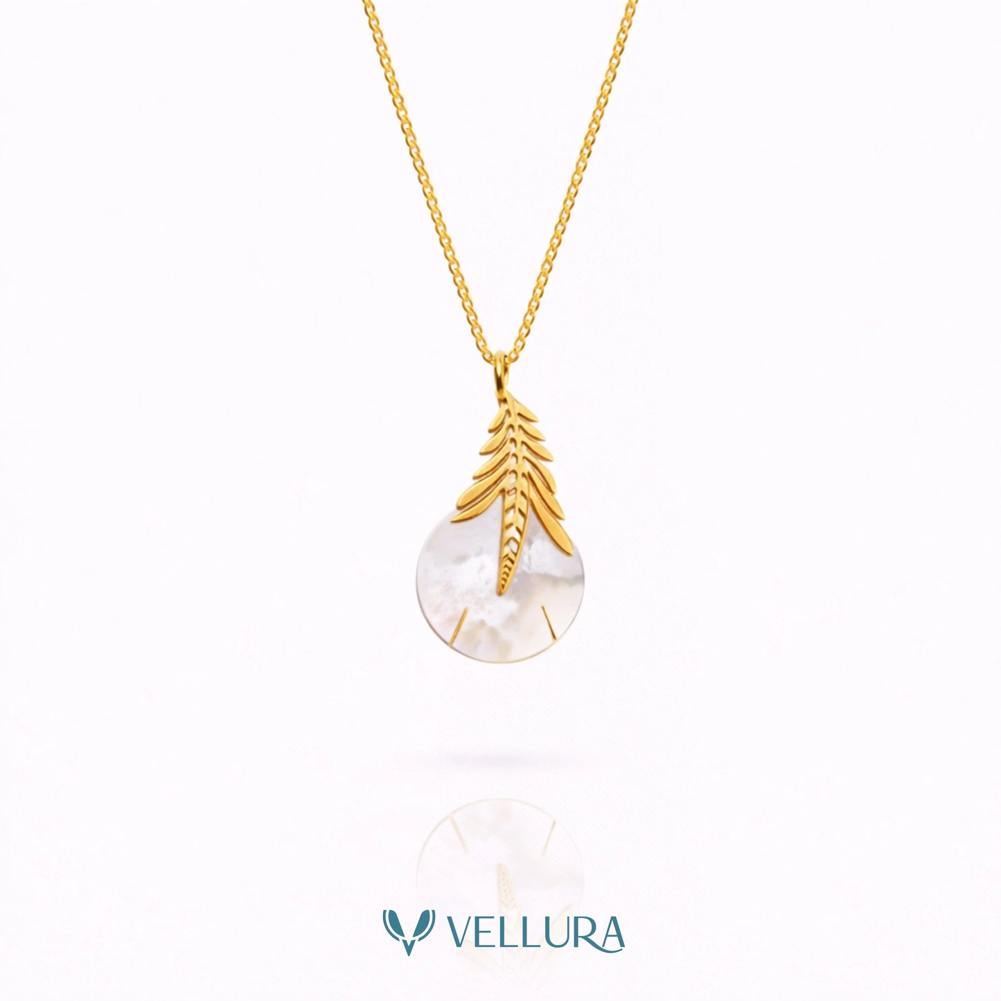 Leaf & Pearl Gold Necklace