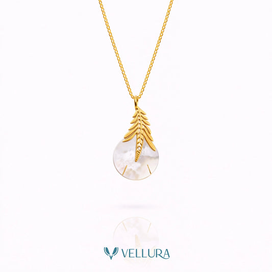 Leaf & Pearl Gold Necklace