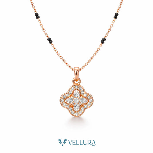 Rose Gold Clover Mangalsutra