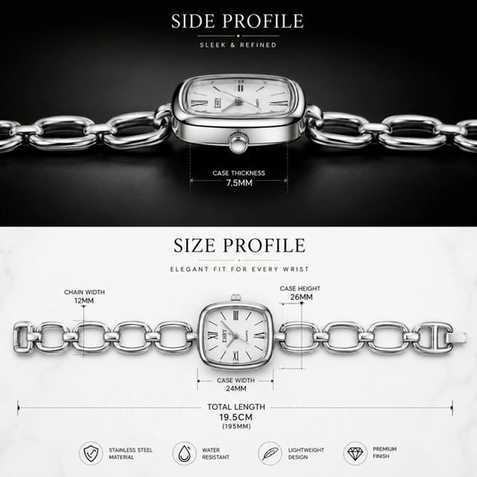 Silver Chain Link Women's Watch