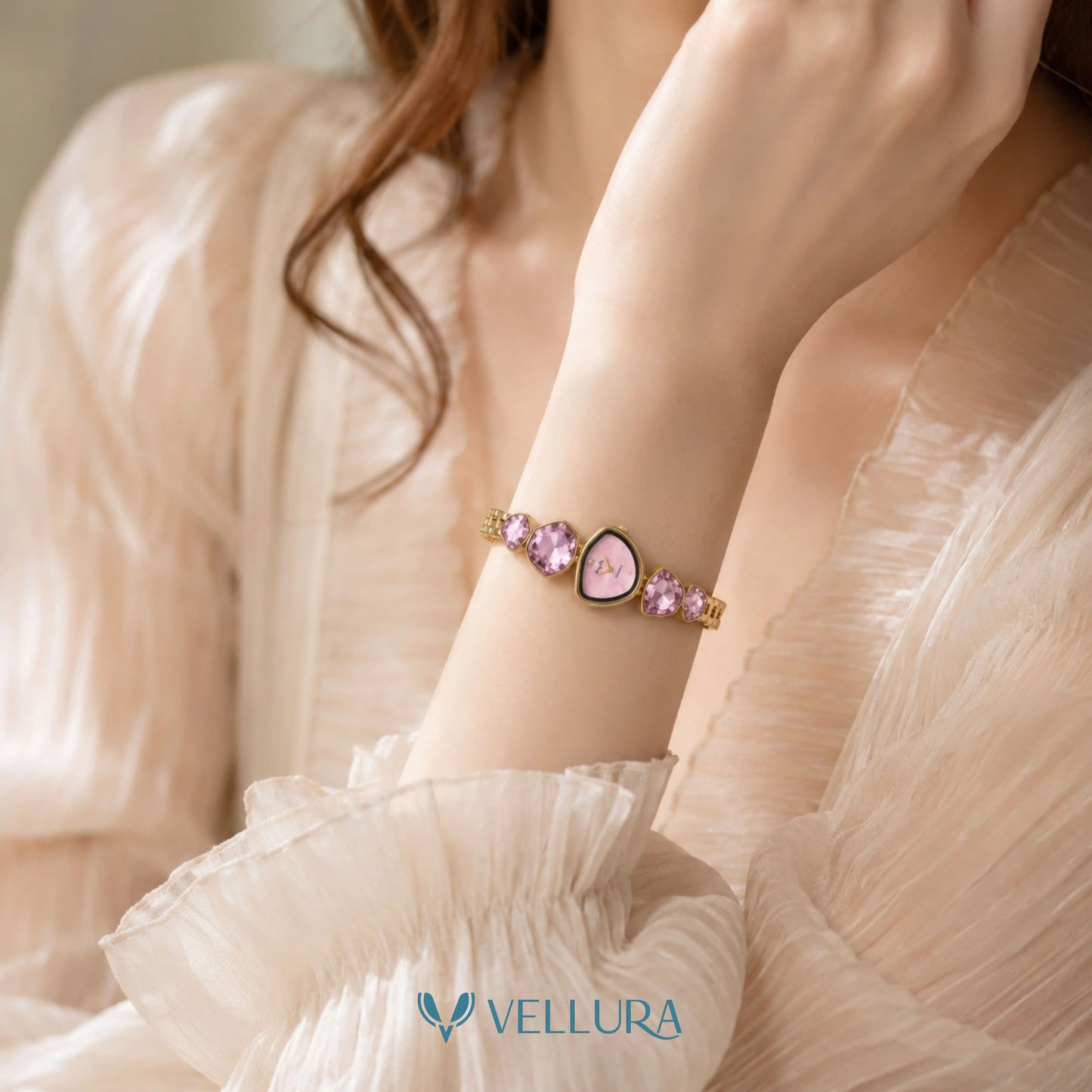 Pink Crystal Luxury Watch