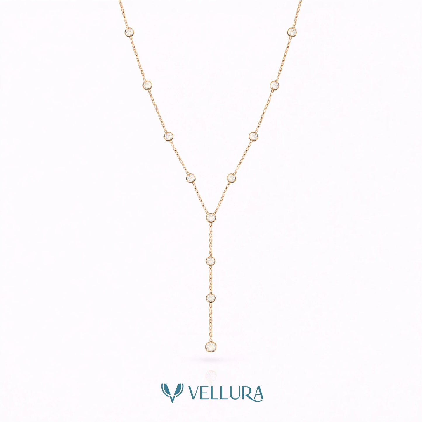 Crystal Drop Gold Necklace