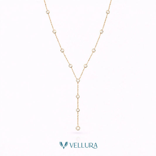 Crystal Drop Gold Necklace