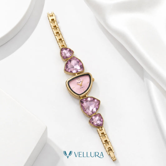 Pink Crystal Luxury Watch