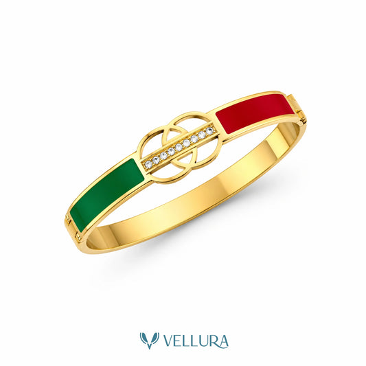 Luxury Red & Green Enamel Bracelet