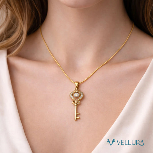 Gold Key Pendant Necklace