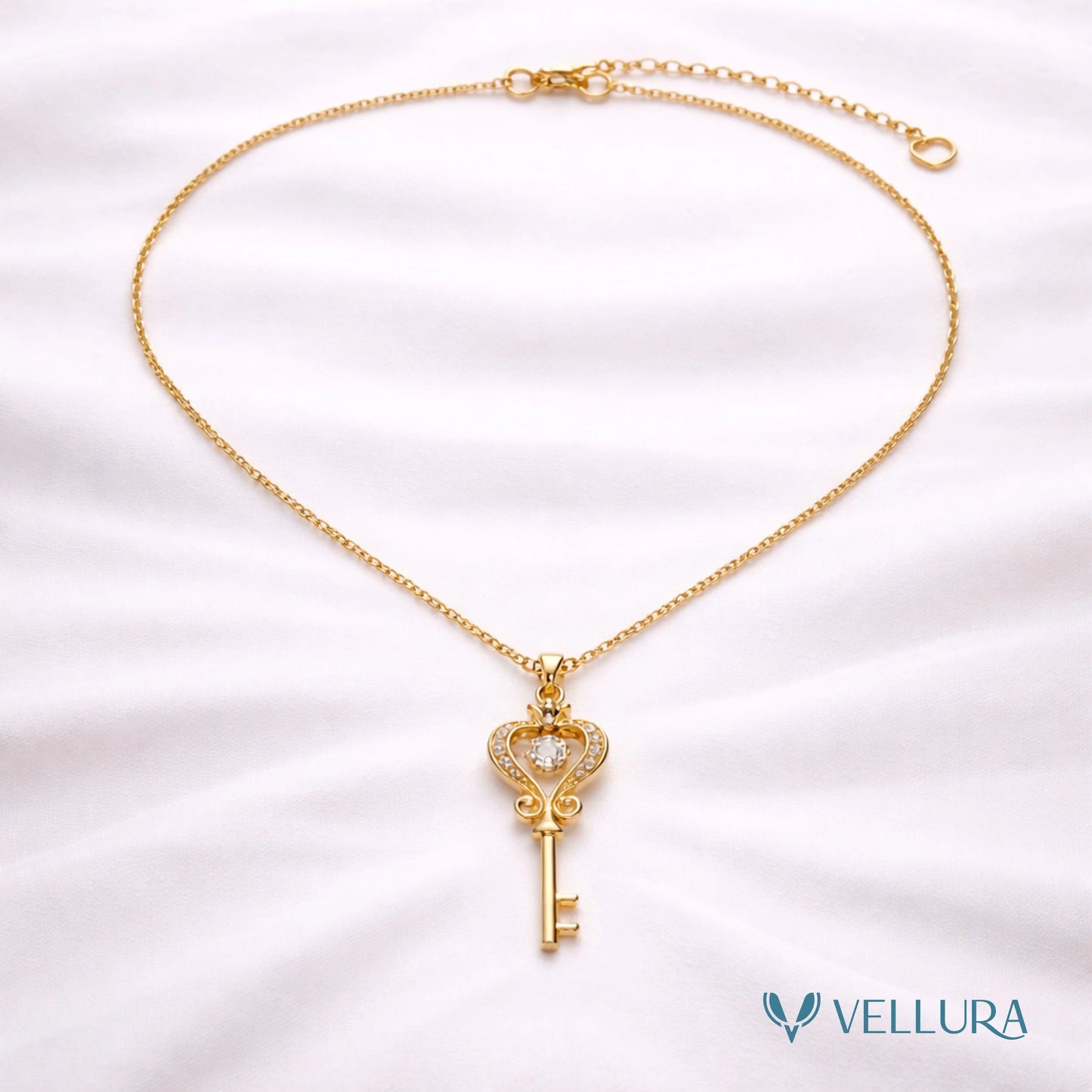 Gold Key Pendant Necklace