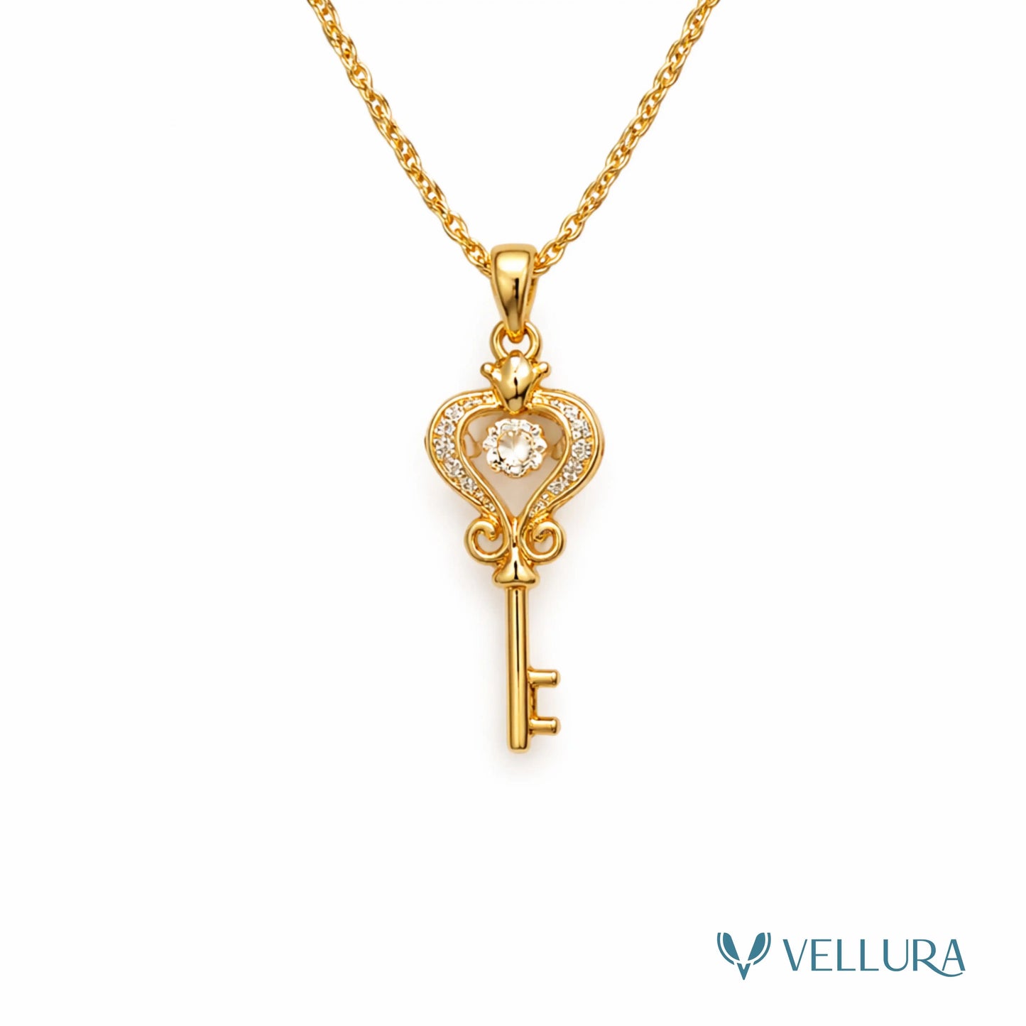 Gold Key Pendant Necklace