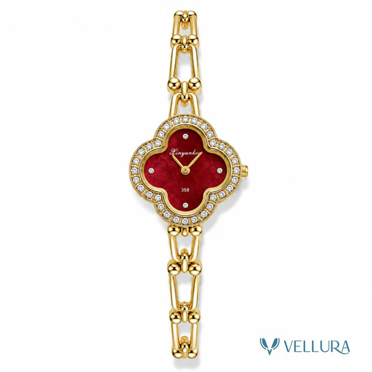 Ruby Clover Crystal Watch