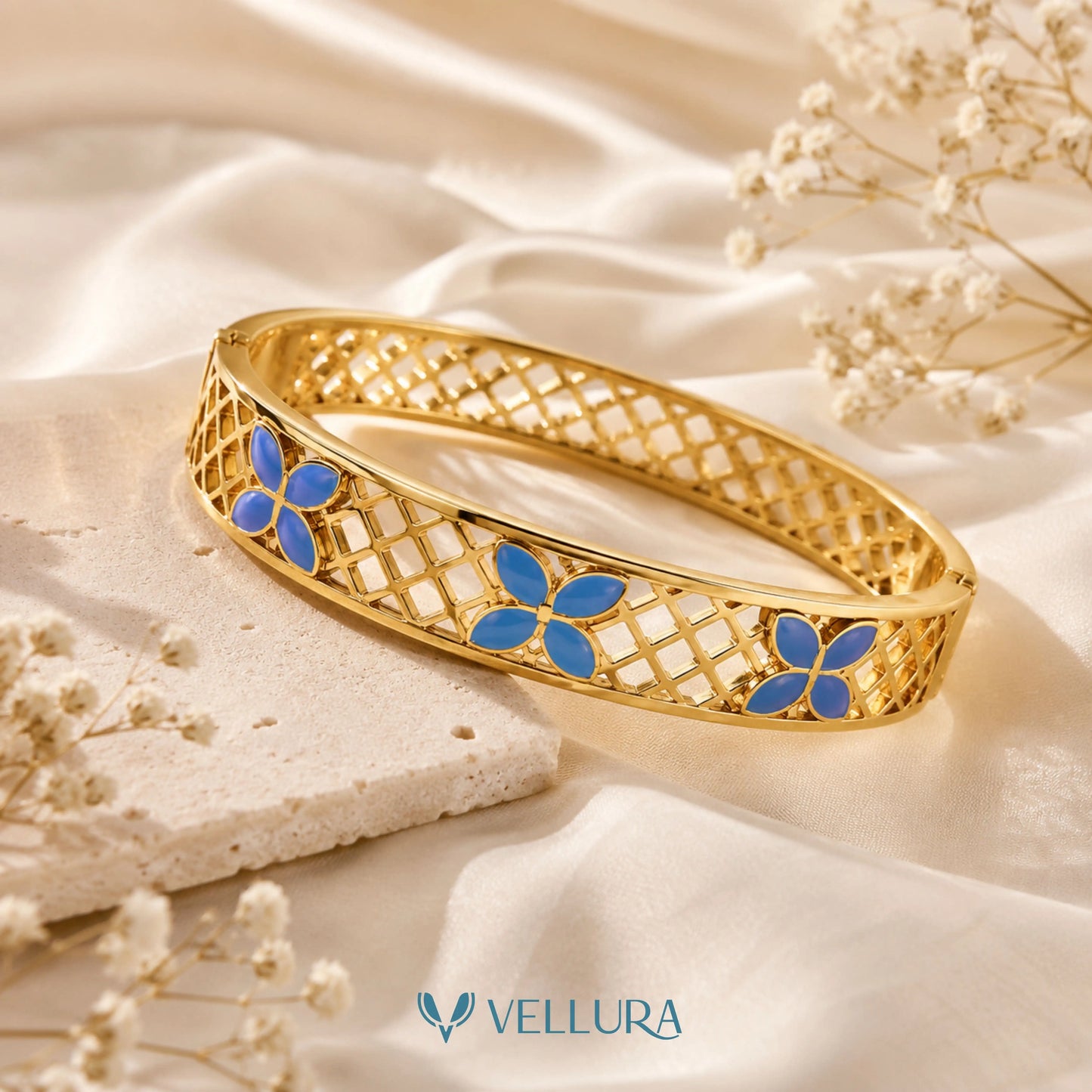 Blue Enamel Designer Bracelet