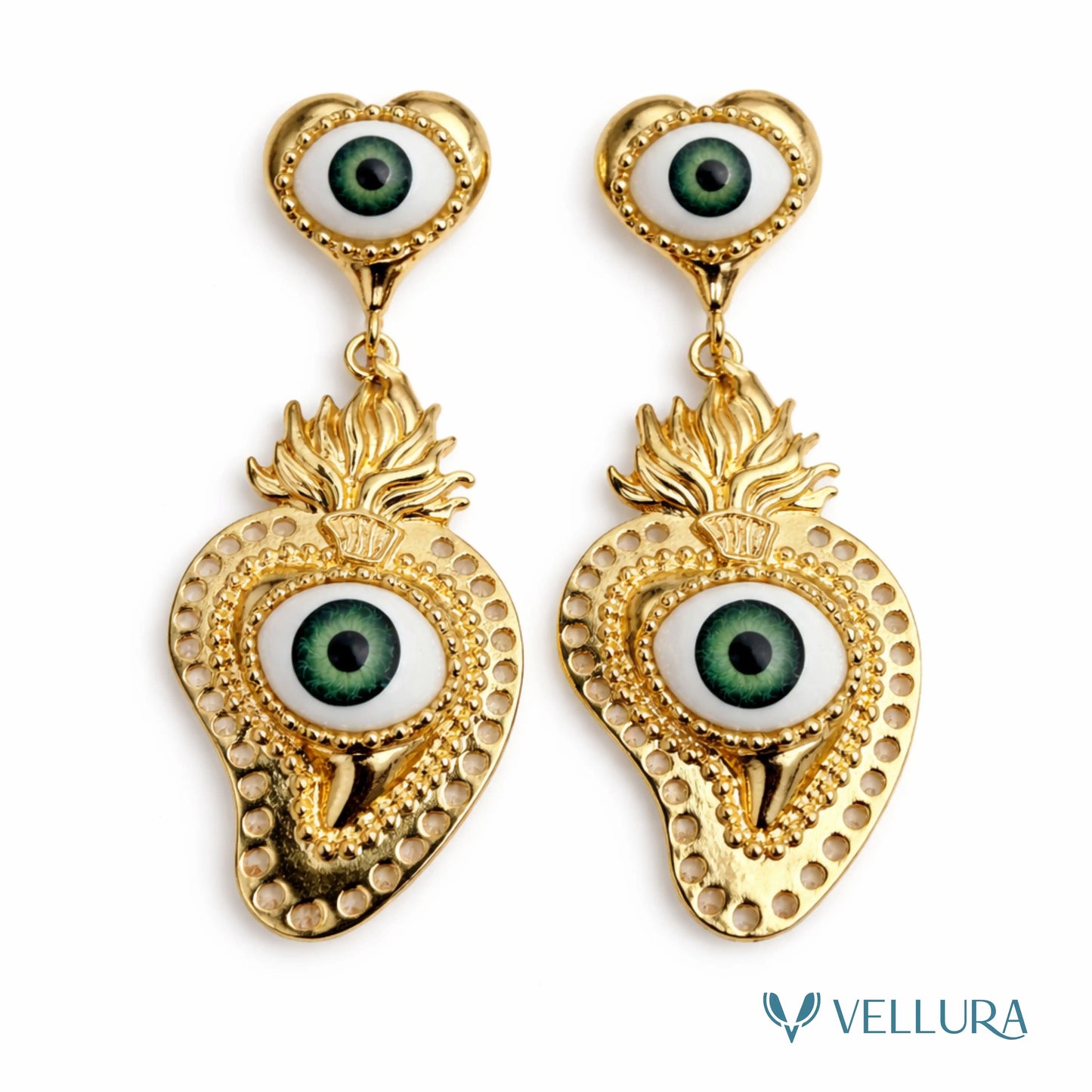 Evil Eye Chunky Statement Earrings