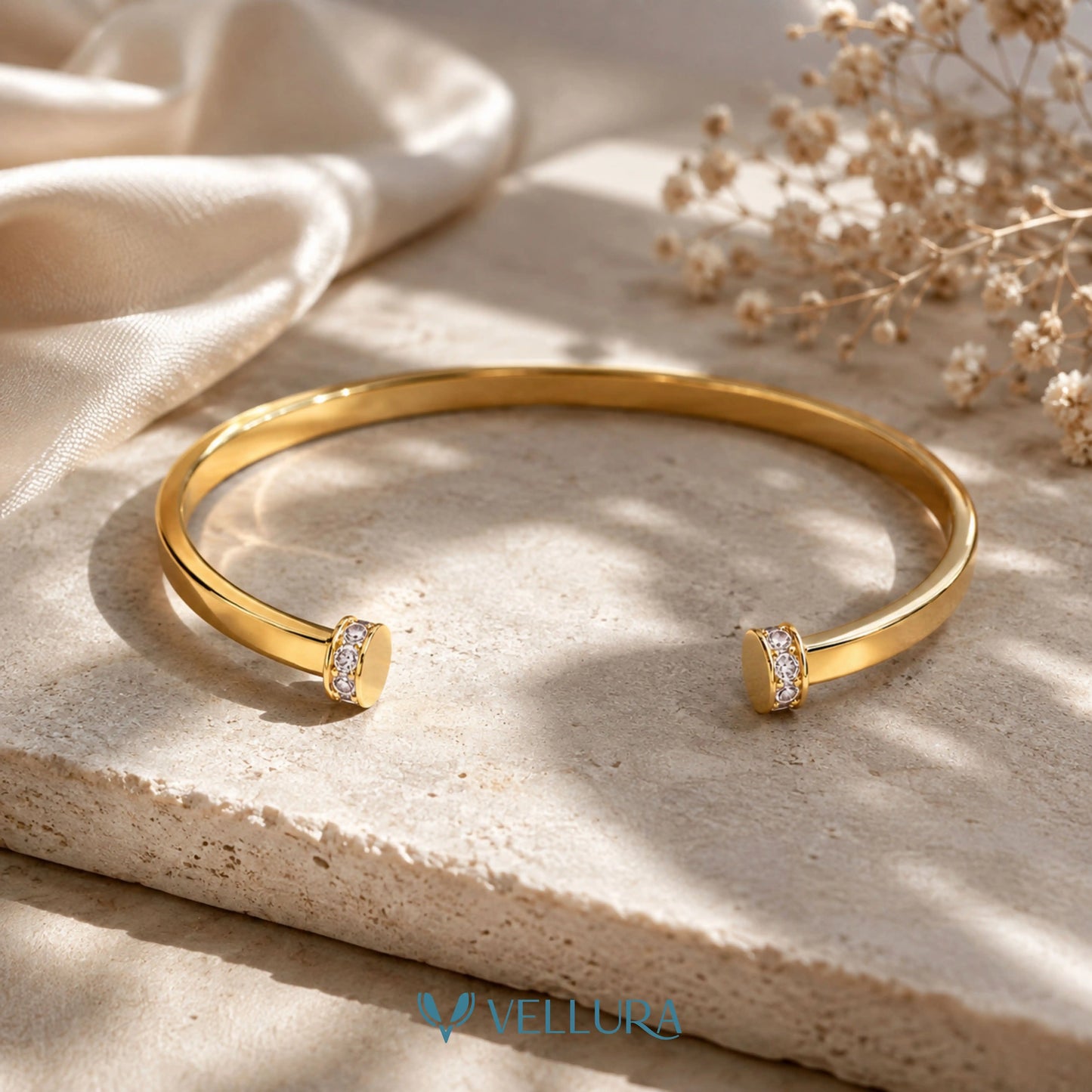 Minimalist Open Cuff Gold Bracelet