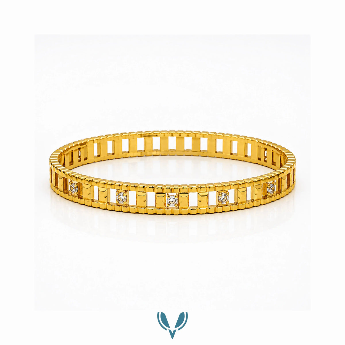 Openwork CZ Bangle Bracelet
