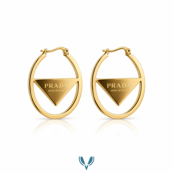 Prada' inspired Hoop Earrings