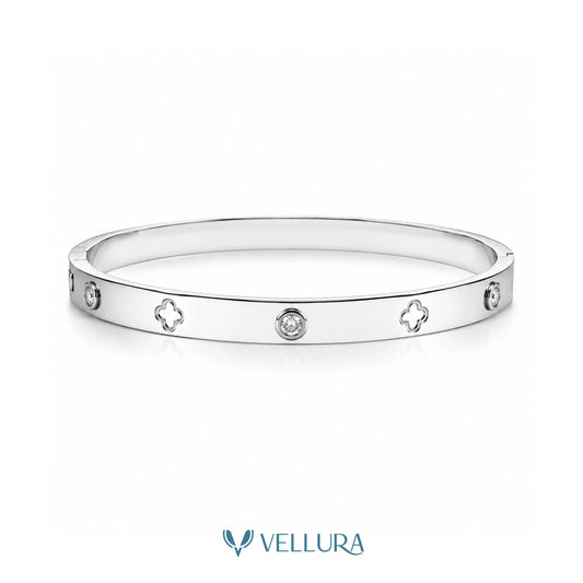 Clover Crystal Silver Bracelet