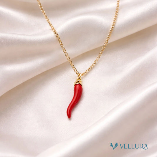 Red mirchi Pendant Necklace