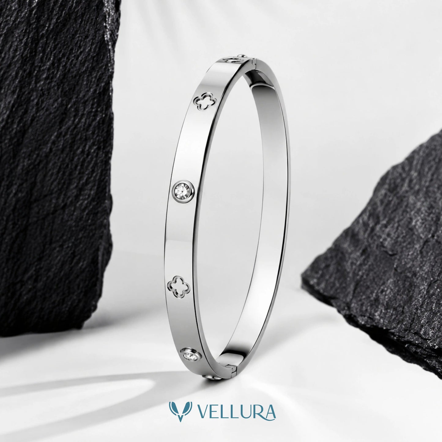 Clover Crystal Silver Bracelet