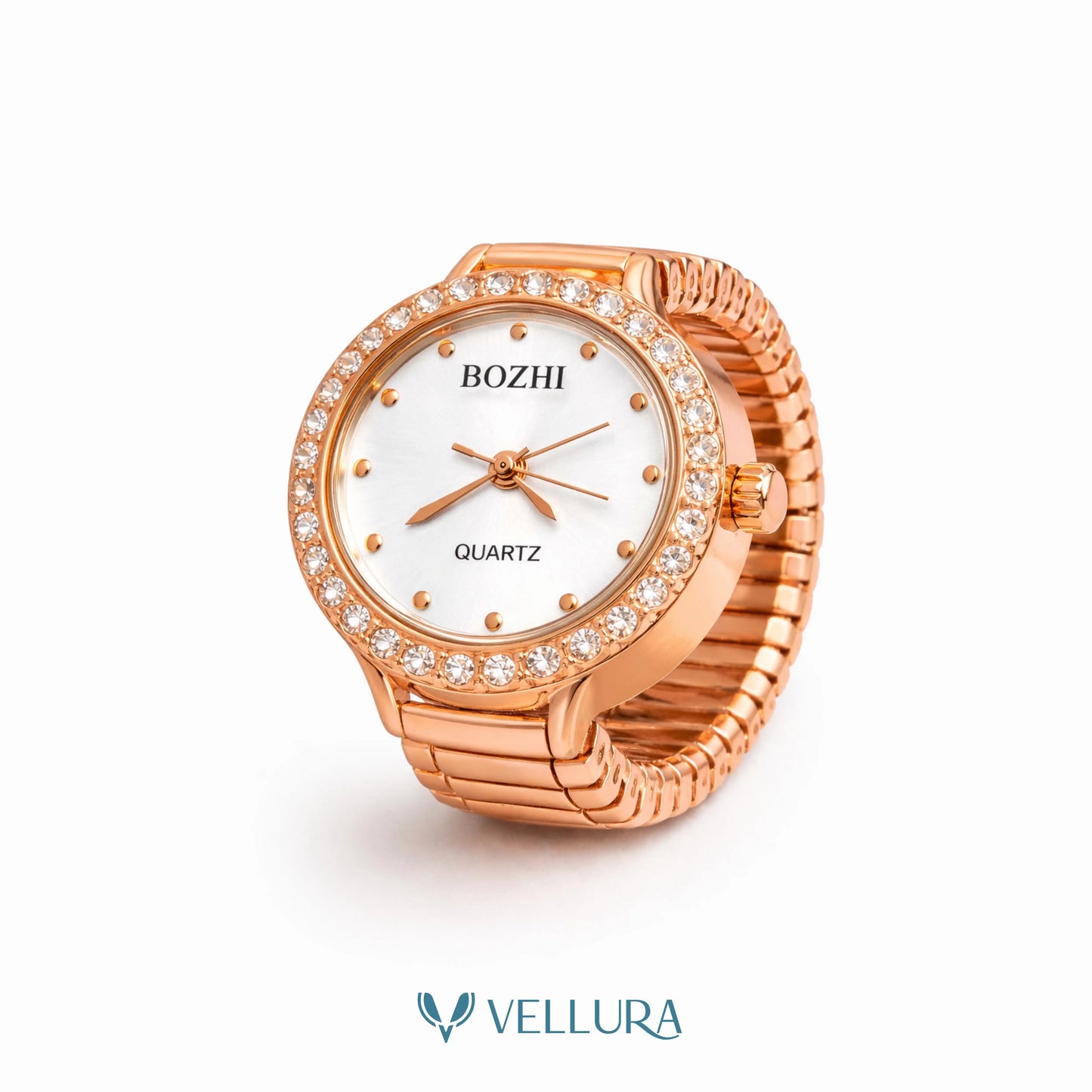 White Dial Finger Watch Ring