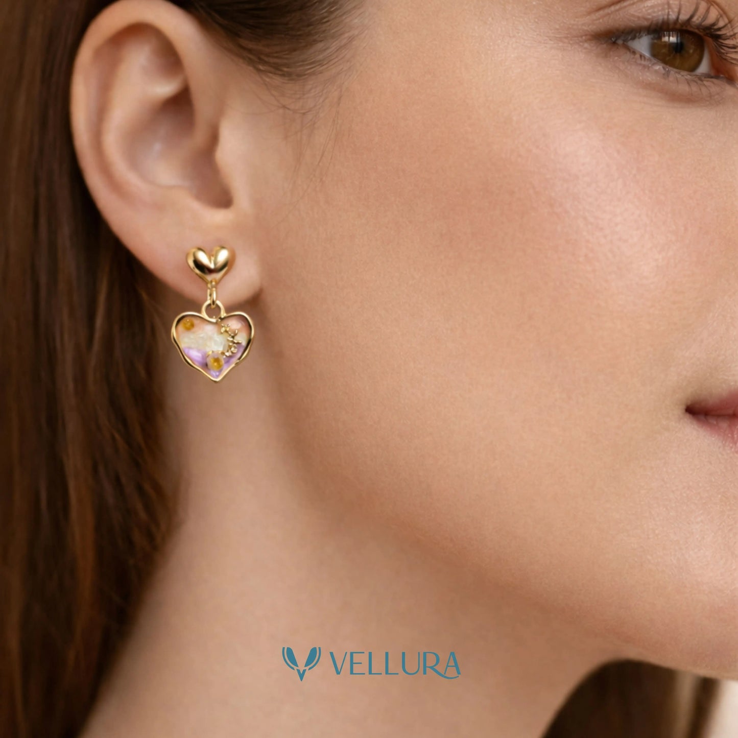 Heart Enamel Drop Earrings