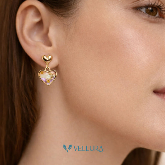 Heart Enamel Drop Earrings