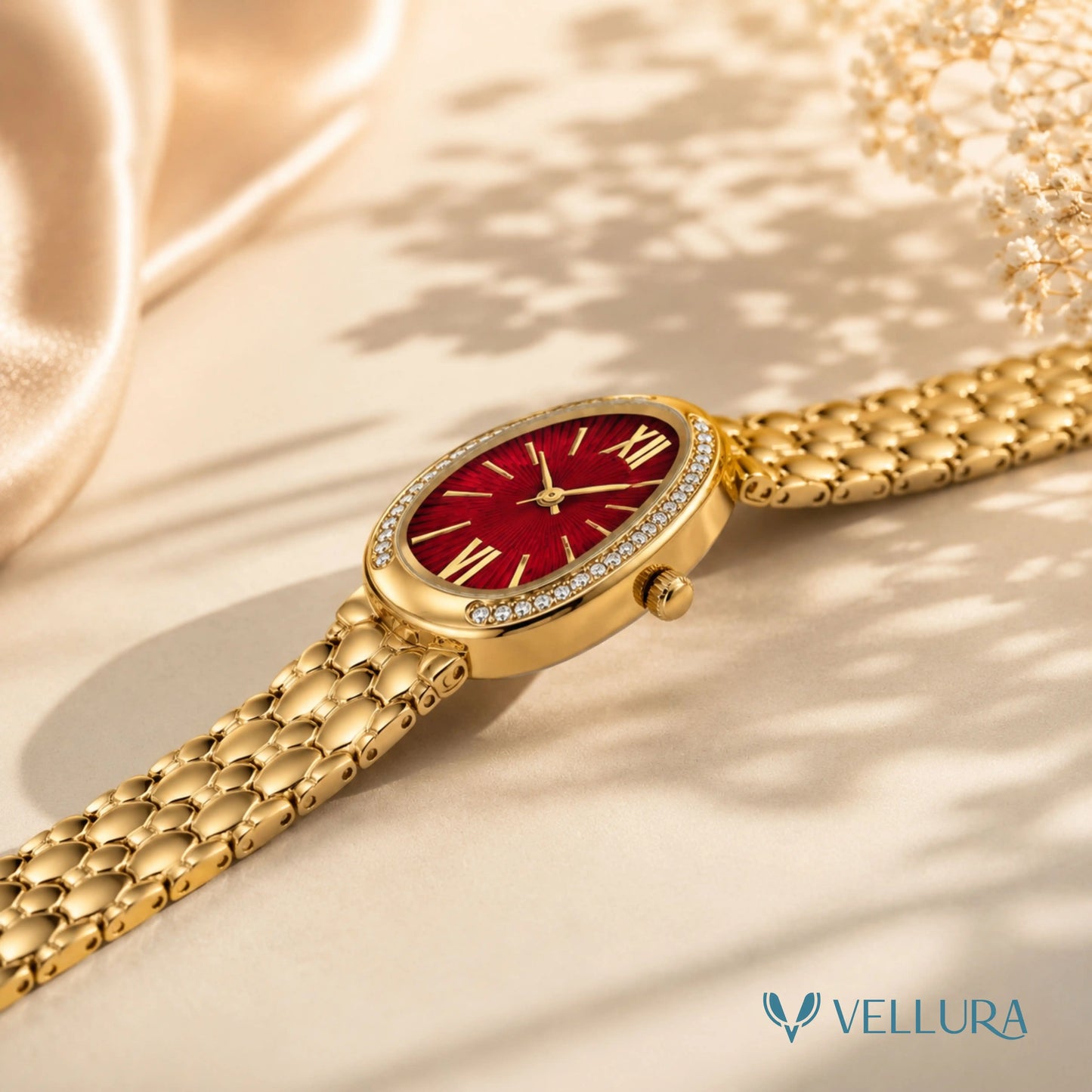 Imperial Red Sunburst Watch-Bvalgari Insipred